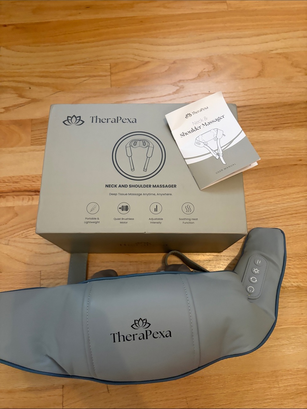 New in Box TheraPexa Neck & Shoulder Massager Cordless Deep Tissue Heat Massage - Picture 3 of 5